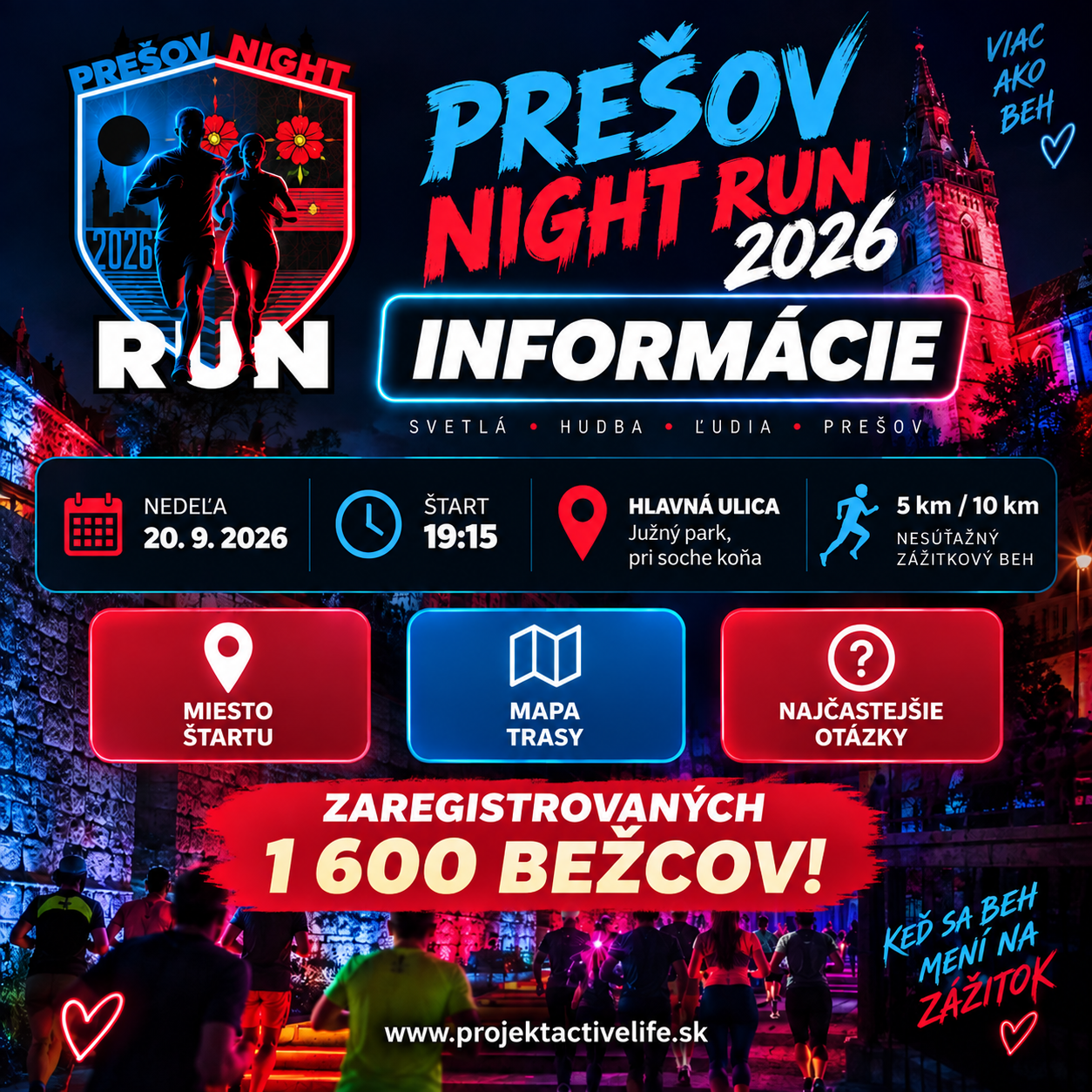 Prešov night run 2026 INFORMÁCIE
