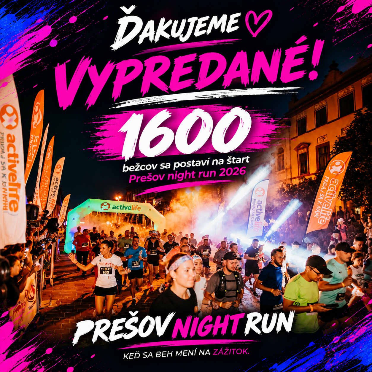 🔥PREŠOV NIGHT RUN 2026 hlási VYPREDANÉ! 🔥